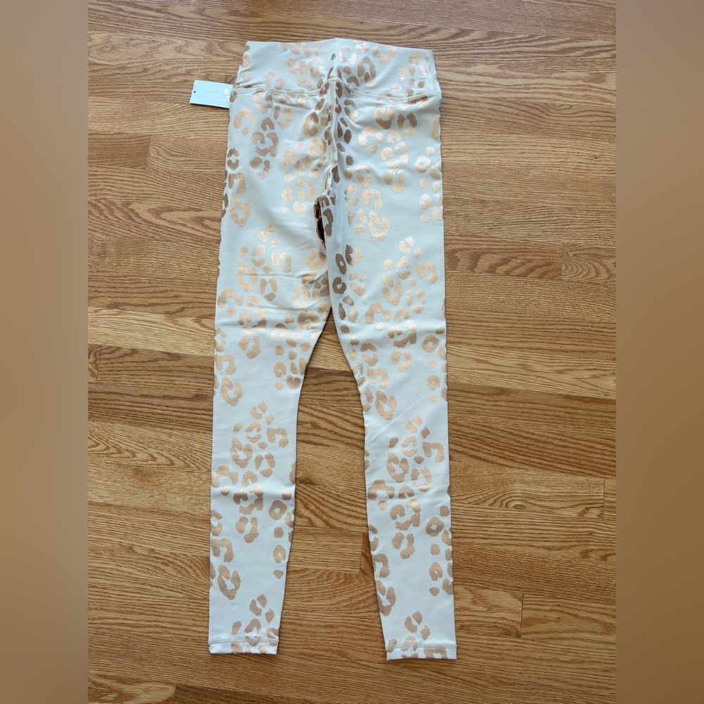 Spiritual Gangster Metallic Gold Leopard Print Legging